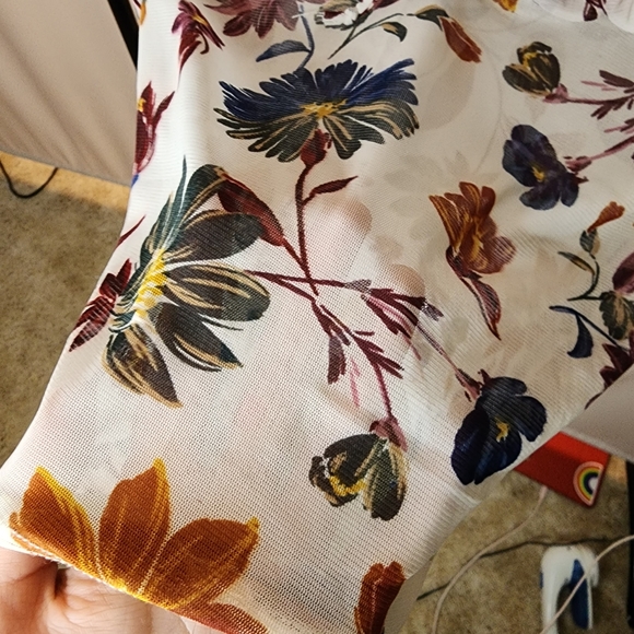 Mesh flower top / blouse Streetwear Society SWS / floral mesh / long sleeve - Picture 4 of 6